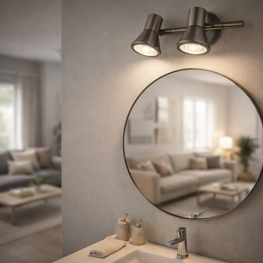 Hilton Douceur Collection Dual Adjustable LED Wall Spotlight in Premium Brushed Metal Finish