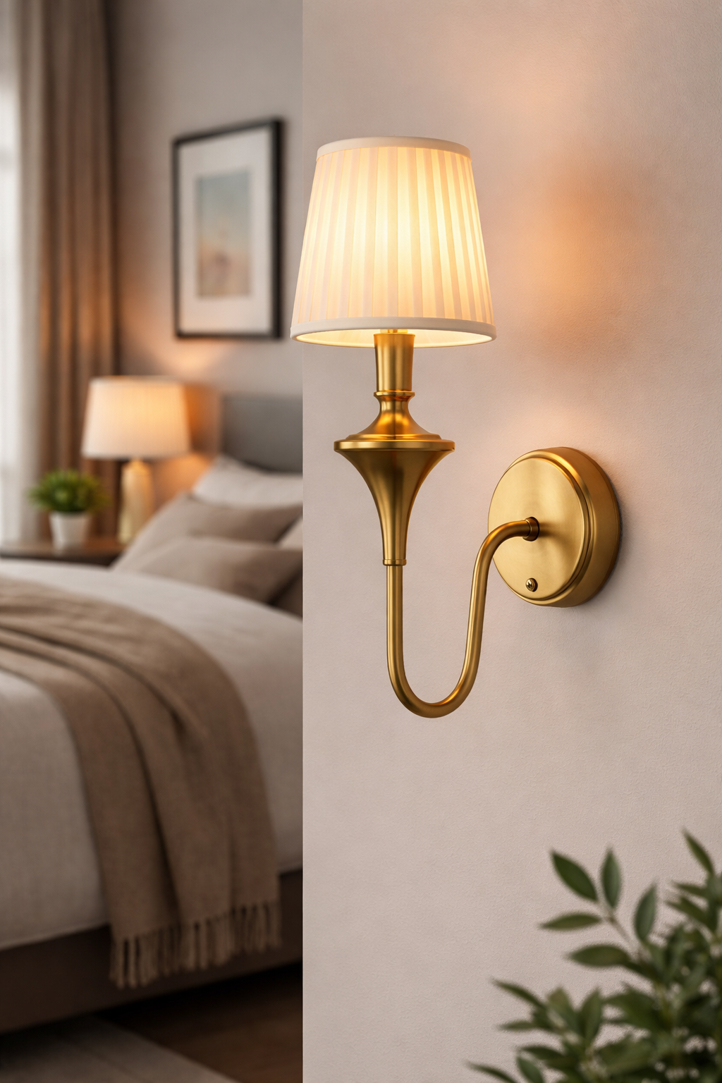Hdc Contemporary Brass Wall Lights for Decoration Home Living Room Bedroom Bathroom Lighting Hotel Aisle Light Wall Sconce