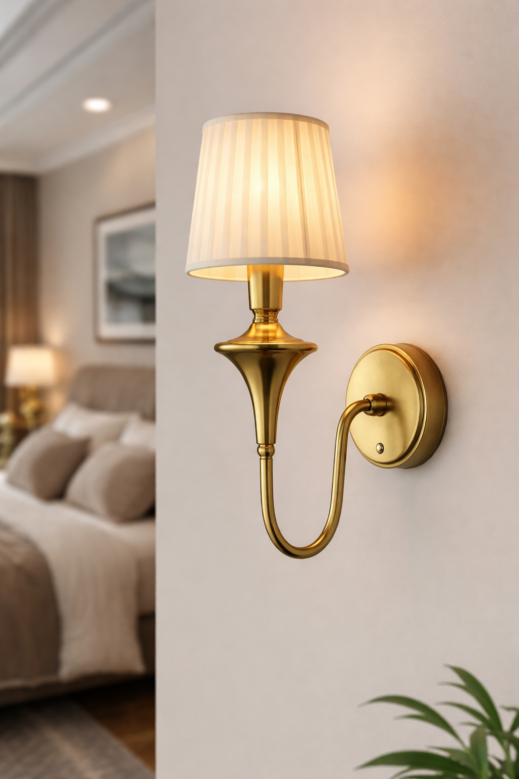 Hdc Contemporary Brass Wall Lights for Decoration Home Living Room Bedroom Bathroom Lighting Hotel Aisle Light Wall Sconce