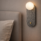 HDC Luxury Textured Stone Finish Wall Light with Opal Globe Shade For Living Room, Bedroom