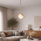 HDC Luxury Sleek Marble Finish Globe Pendant Light For Living Room, Bedroom