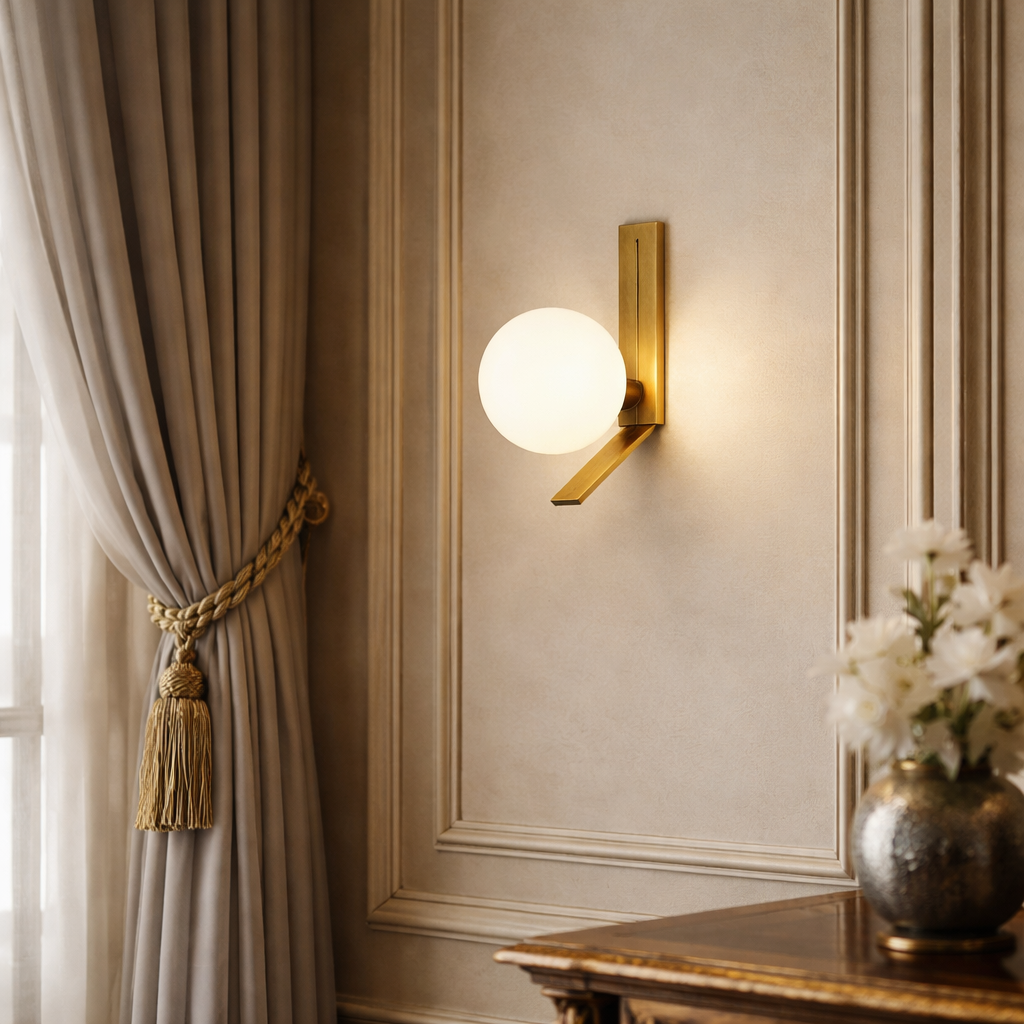 HDC Modern Glass Globe Wall Light For Living Room