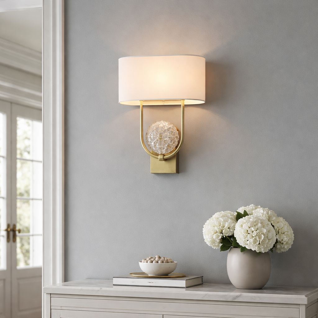 Hdc Minimalist Style Modern Aisle Bedside Wall Lamp With Shade For Living Room