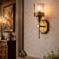HDC Modern Gold Glass Wall Light for Living Room, Bedroom & Hall