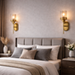 HDC Modern Gold Glass Wall Light for Living Room, Bedroom & Hall