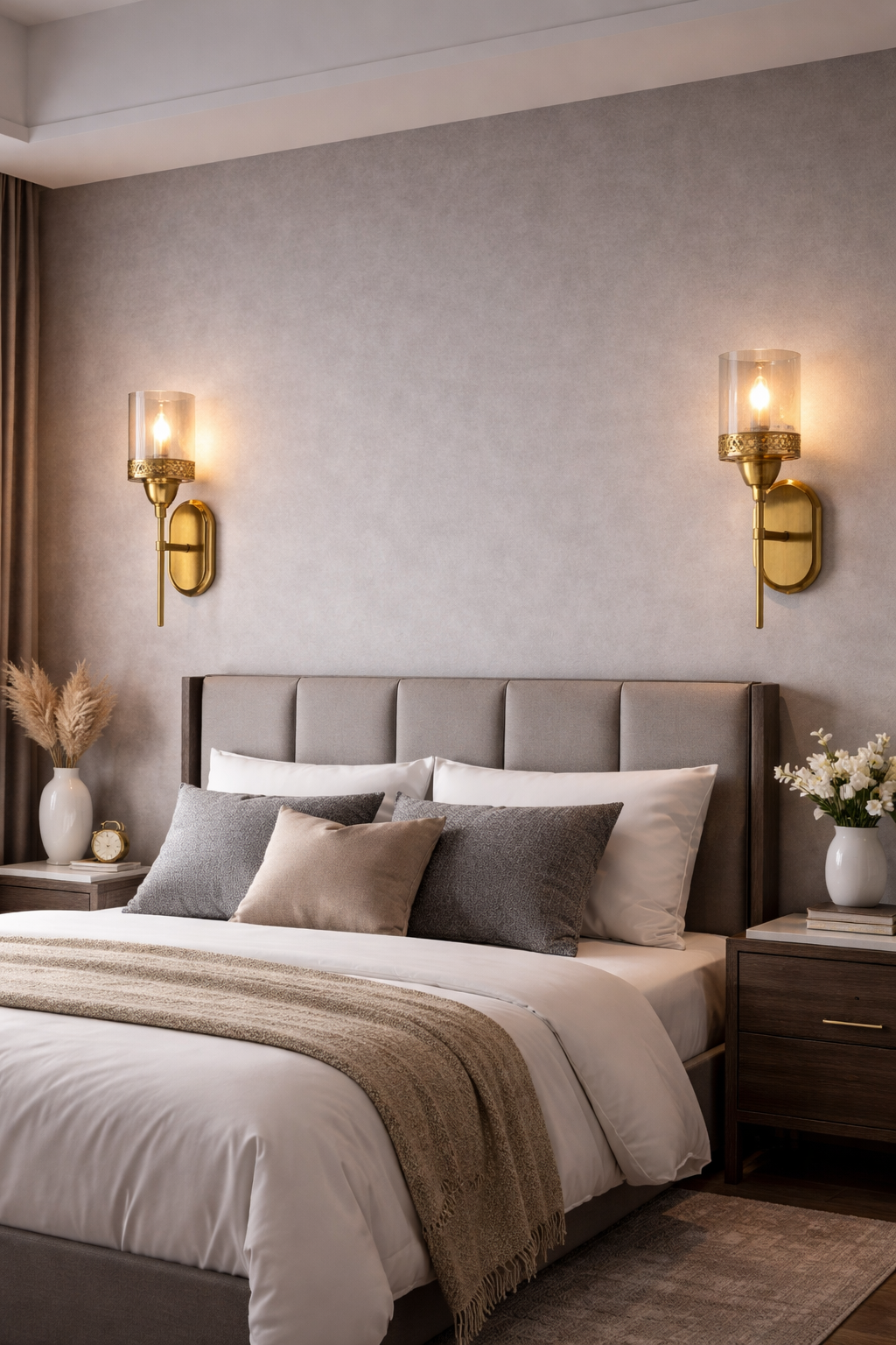 HDC Modern Gold Glass Wall Light for Living Room, Bedroom & Hall