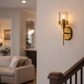 HDC Modern Gold Glass Wall Light for Living Room, Bedroom & Hall