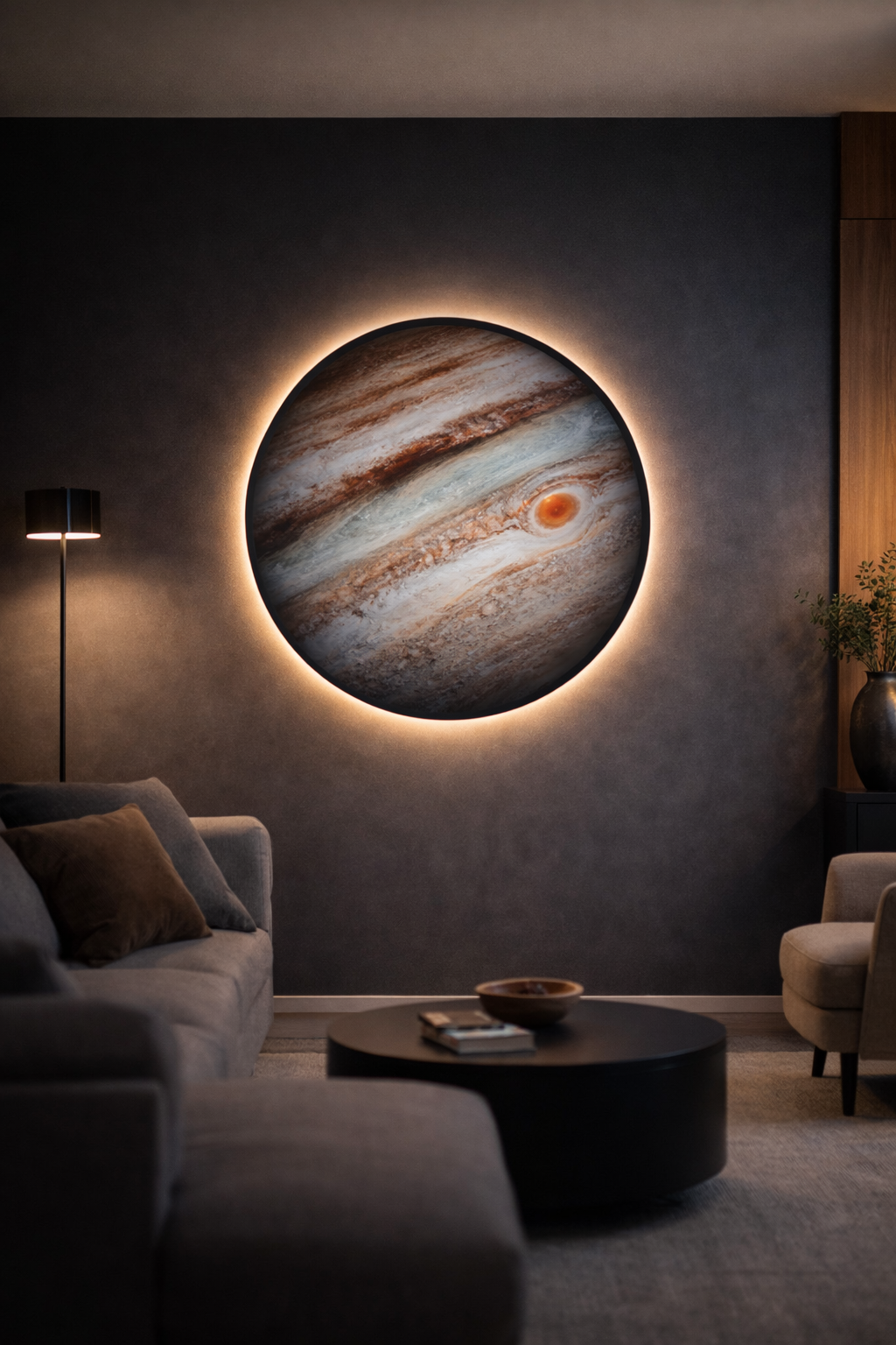 HDC 900mm Jupiter Modern Home Decoration  LED Planet Wall Night Light Bedside Ceiling Light Wall Lamp With Remote