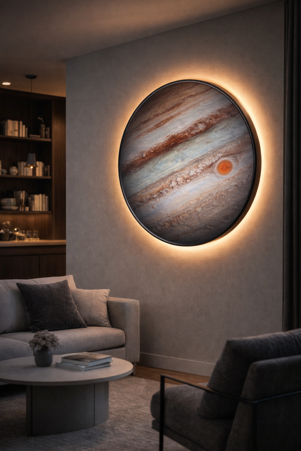 HDC 900mm Jupiter Modern Home Decoration  LED Planet Wall Night Light Bedside Ceiling Light Wall Lamp With Remote