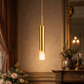 HDC Golden Slim Cylinder LED Pendant Light For Living Room