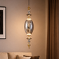 HDC Luxury Amber/Smoke Crystal Pendant Light Modern Metal Glass Led Pendant Lights
