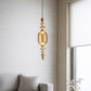 HDC Luxury Single Drop Glass Pendant Light in Gold Finish Modern Hanging Ceiling Lamp for Kitchen Island, Bar & Bedroom