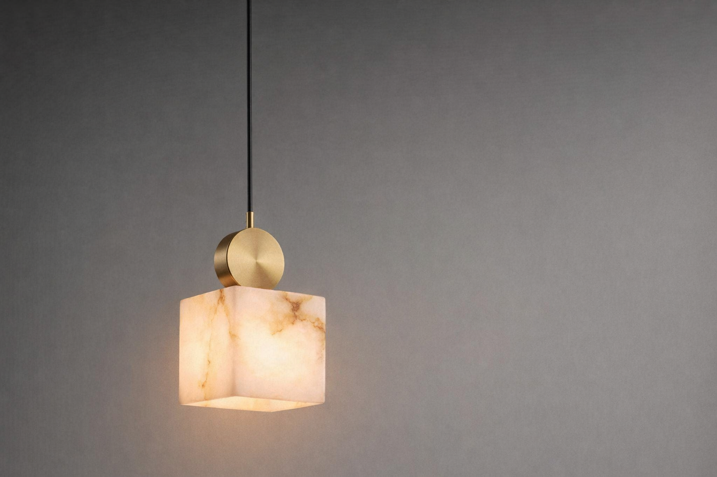 HDC Modern Marble Cube Pendant Light for Living & Dining Spaces