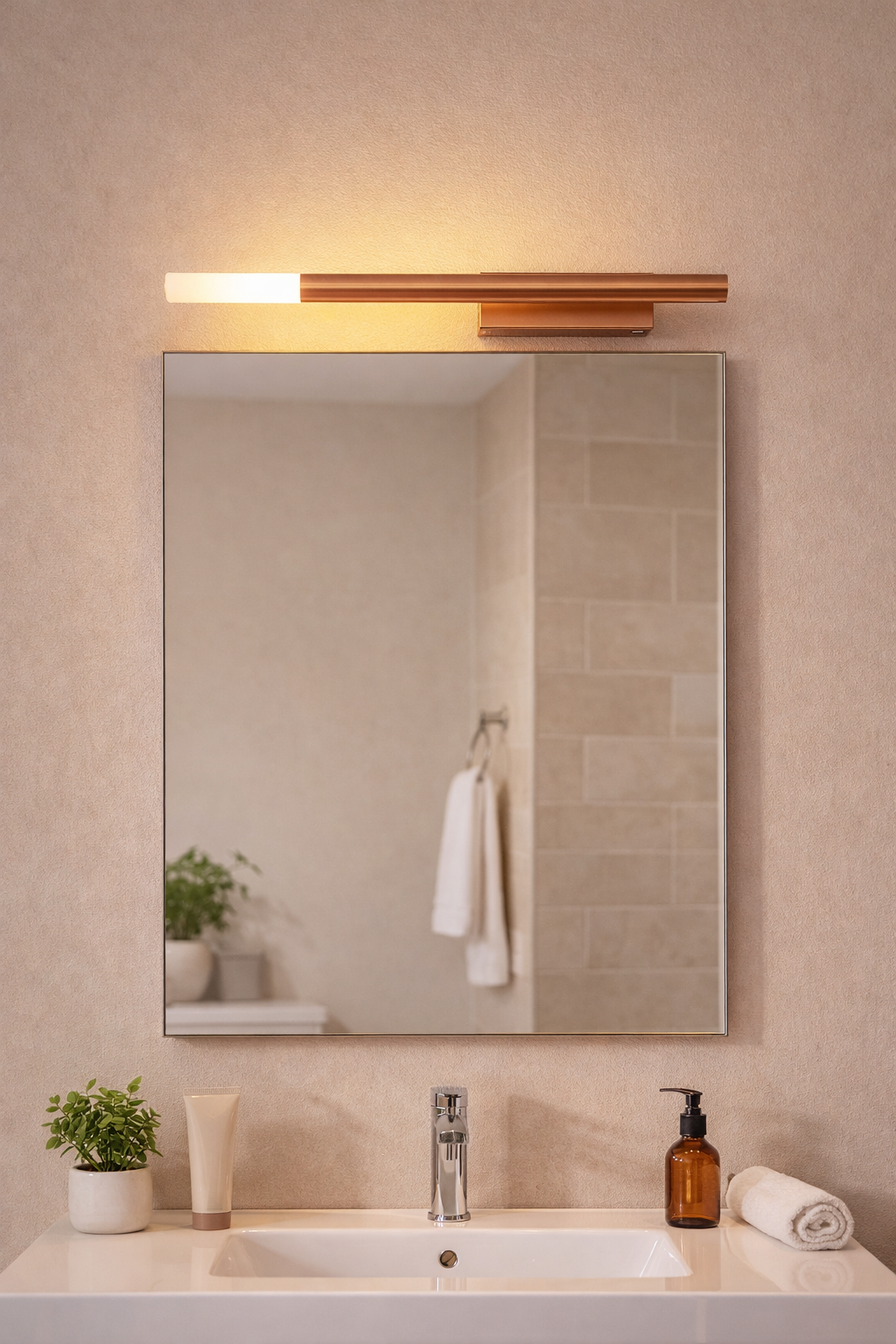 Hdc Minimalist Rose Gold Sleek LED Picture Wall Light- Tricolor