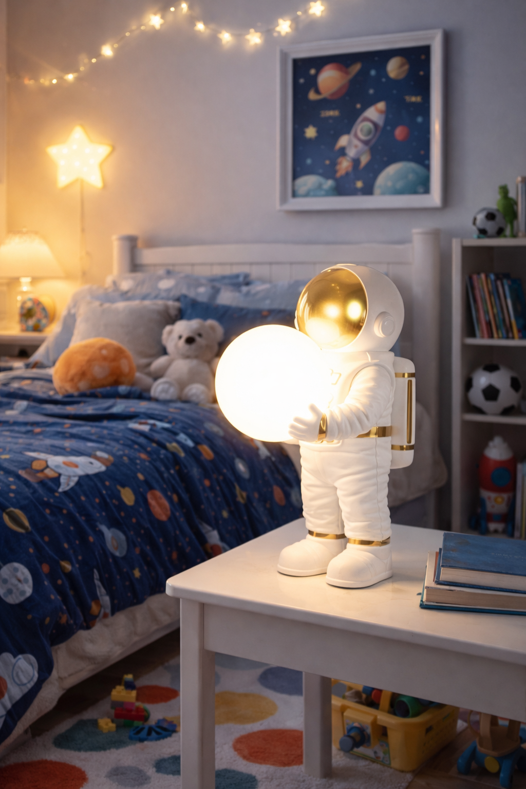 HDC White & Gold Finish Astronaut Decorative Table Lamp