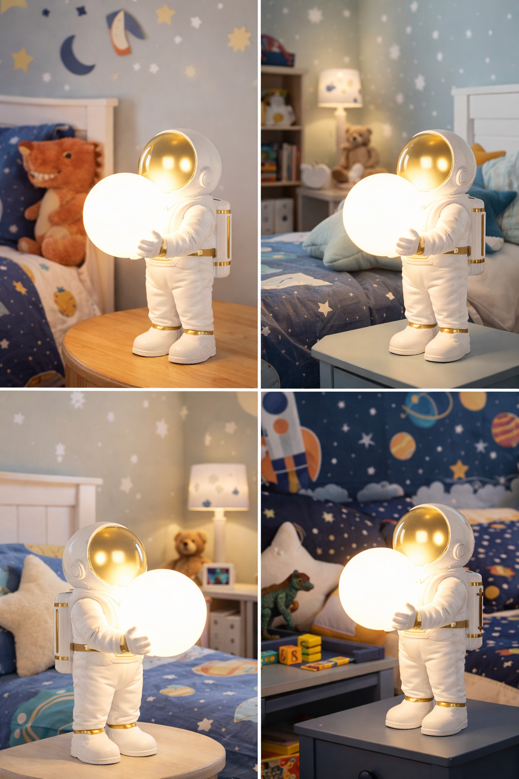 HDC White & Gold Finish Astronaut Decorative Table Lamp