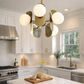 Hdc 5 Lights Modern Luxury Gold & Opal Glass Designer Chandelier Light For Living Room, Hall