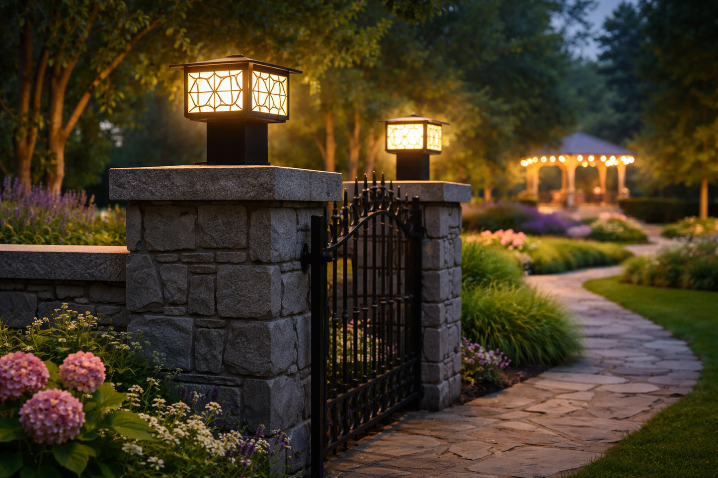 HDC Modern Black Finish, Water-Resistant Outdoor LED Gate Light for Courtyard Door Decorative Lamp