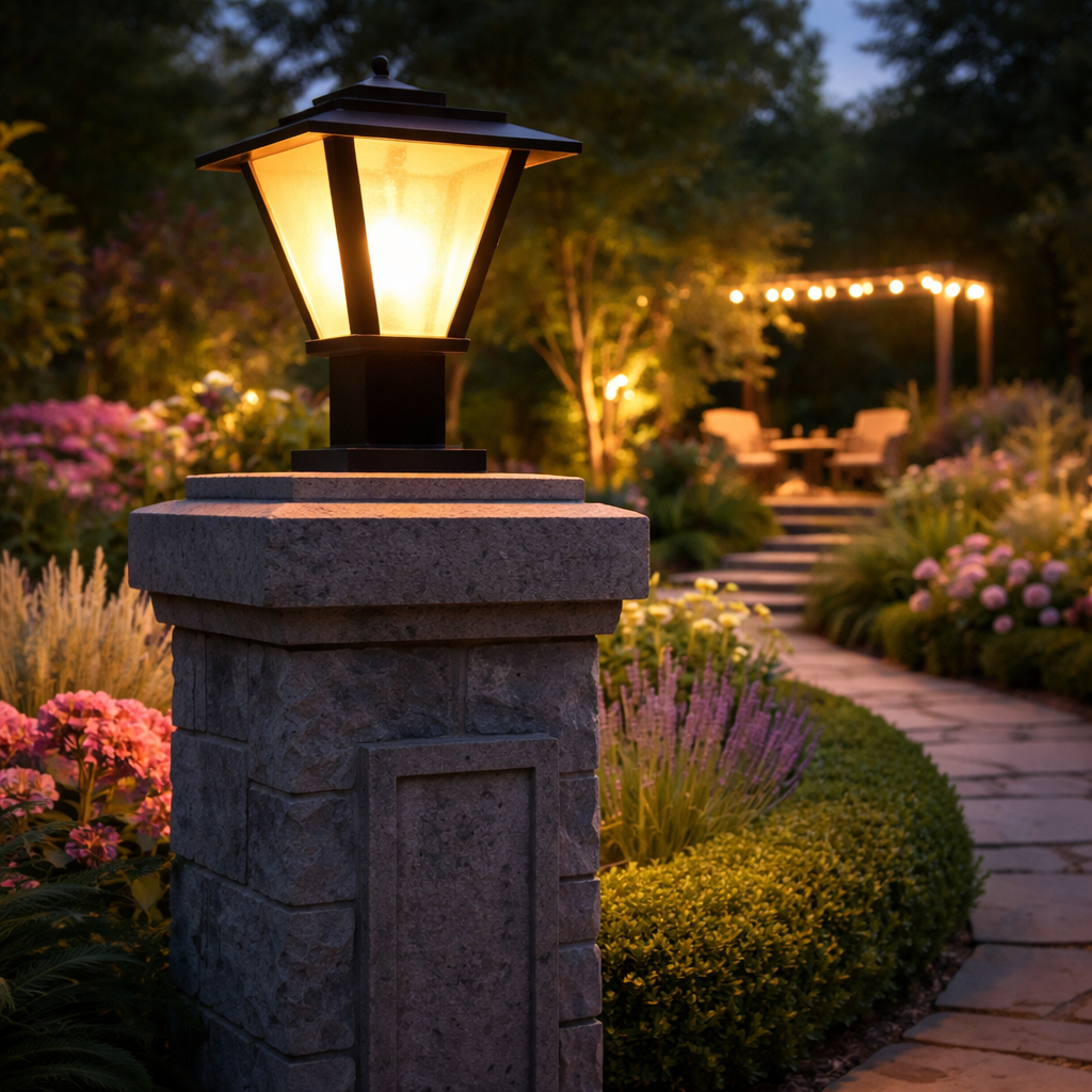 HDC Modern Black Finish, Water-Resistant Outdoor LED Gate Light for Courtyard Door Decorative Lamp