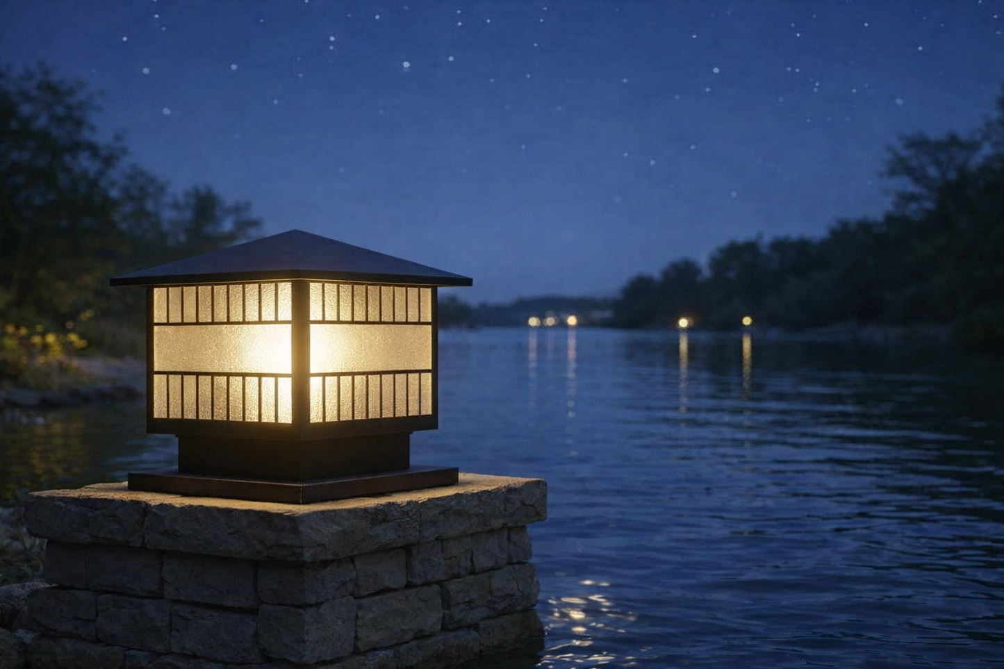 HDC Modern Black Finish, Water-Resistant Outdoor LED Gate Light for Courtyard Door Decorative Lamp