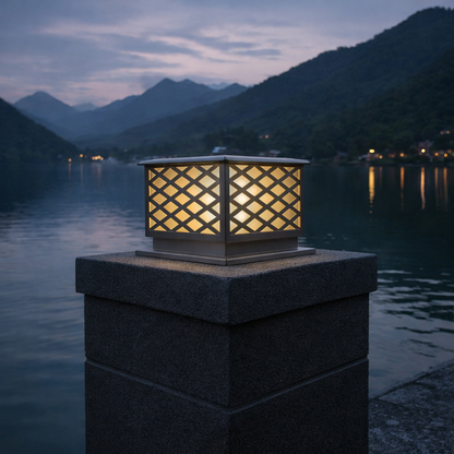 HDC Modern Stainless Steel Finish Outdoor Cubic Gate Light for Pillars & Boundary Walls