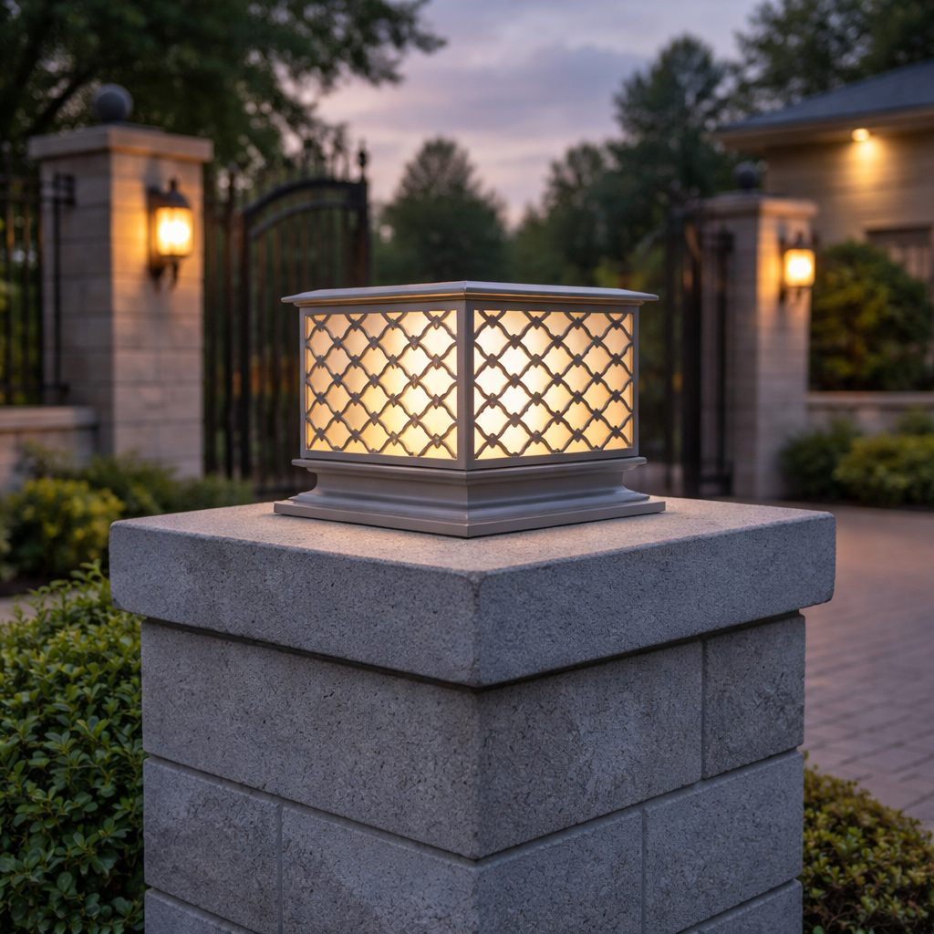 HDC Modern Stainless Steel Finish Outdoor Cubic Gate Light for Pillars & Boundary Walls