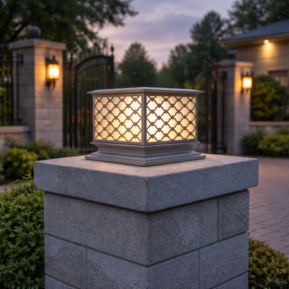 HDC Modern Stainless Steel Finish Outdoor Cubic Gate Light for Pillars & Boundary Walls