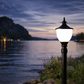 HDC Classic Black Finish Outdoor Gate Light with Milky Diffuser for Garden And Pathway