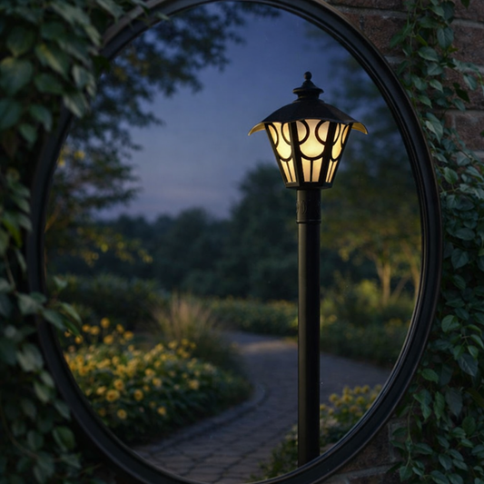 HDC Black Finish Outdoor Decorative Gate Light with Frosted Glass for Garden And Pathway