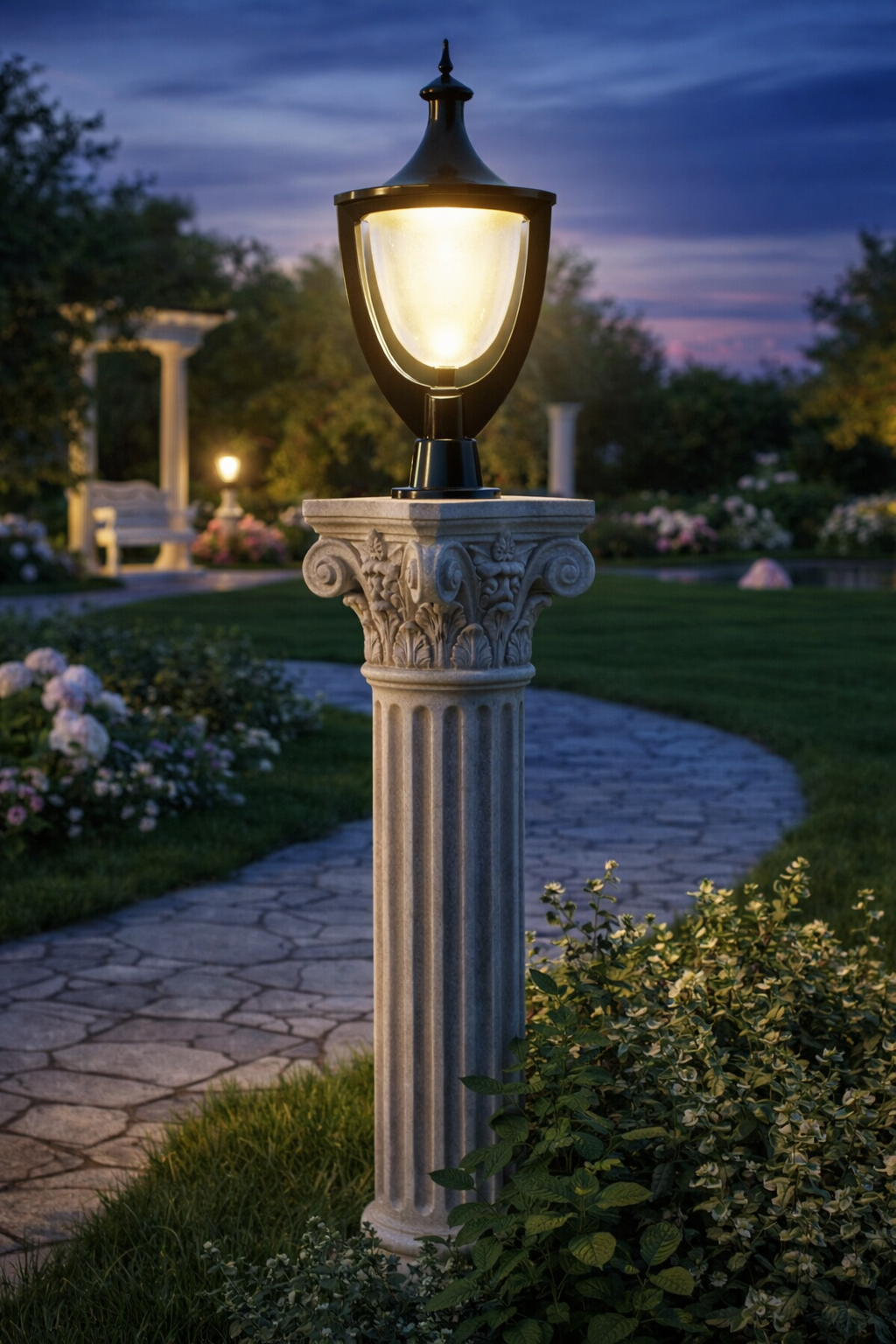 HDC Modern Black Finish, Water-Resistant Outdoor LED Gate Light for Courtyard Door Decorative Lamp