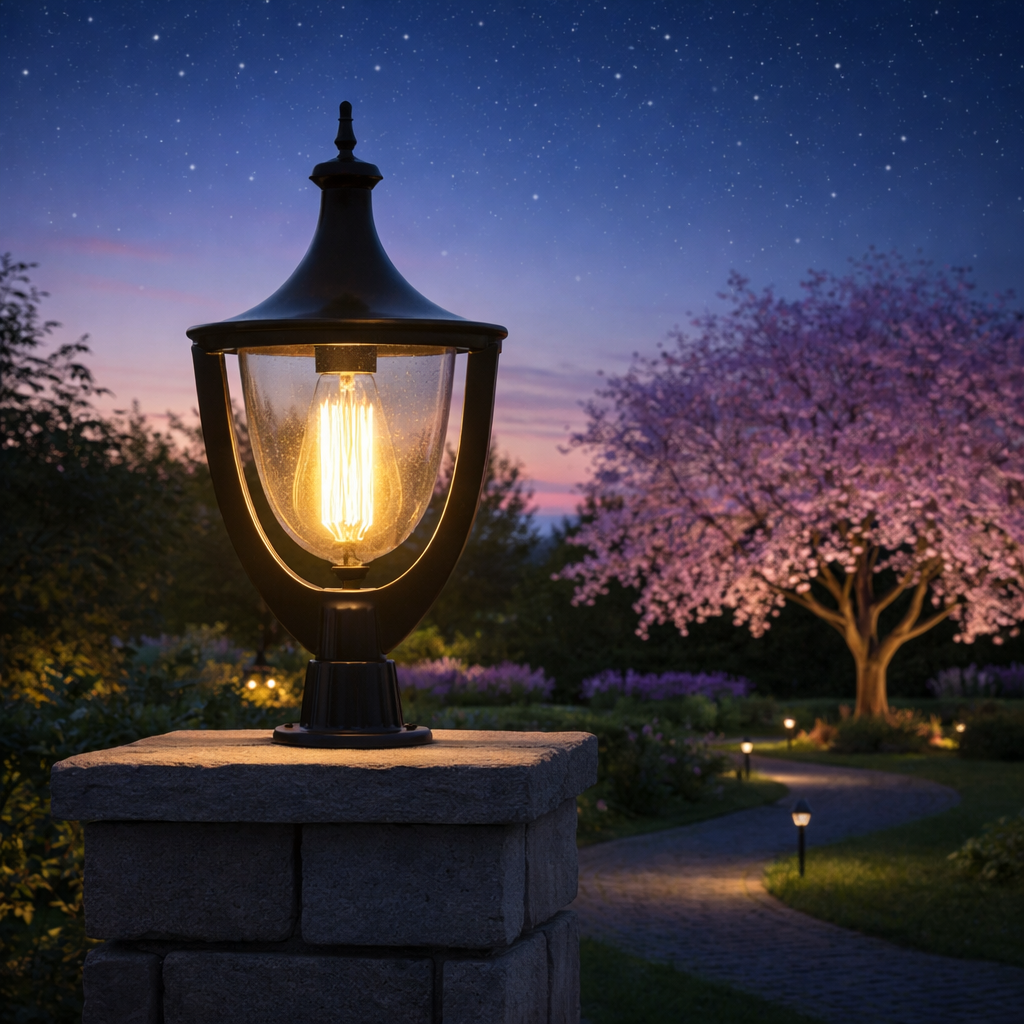 HDC Modern Black Finish, Water-Resistant Outdoor LED Gate Light for Courtyard Door Decorative Lamp