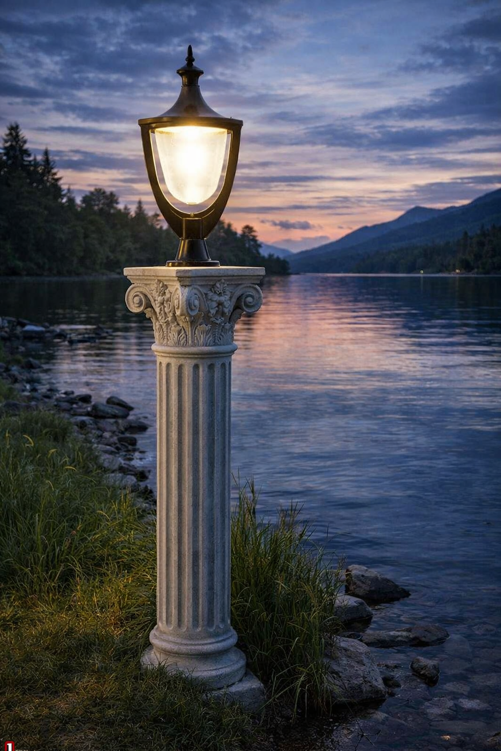 HDC Modern Black Finish, Water-Resistant Outdoor LED Gate Light for Courtyard Door Decorative Lamp