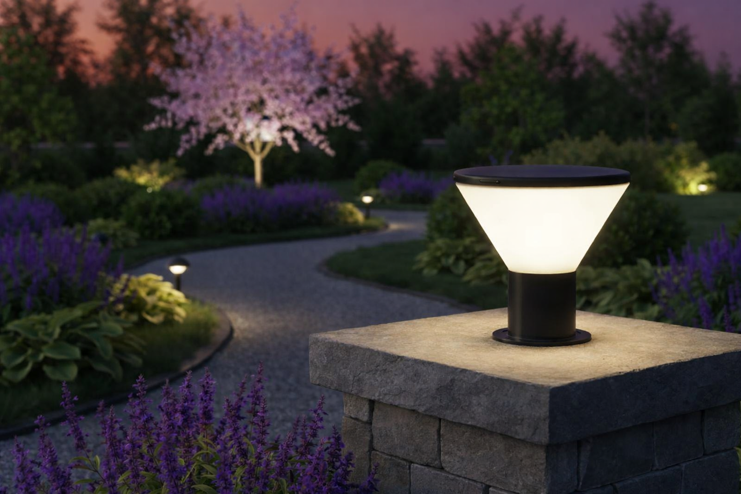 HDC Modern Black Finish, Water-Resistant Outdoor LED Gate Light for Courtyard Door Decorative Lamp