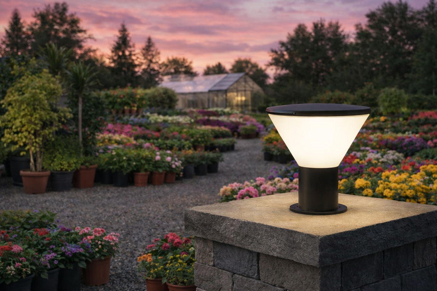 HDC Modern Black Finish, Water-Resistant Outdoor LED Gate Light for Courtyard Door Decorative Lamp