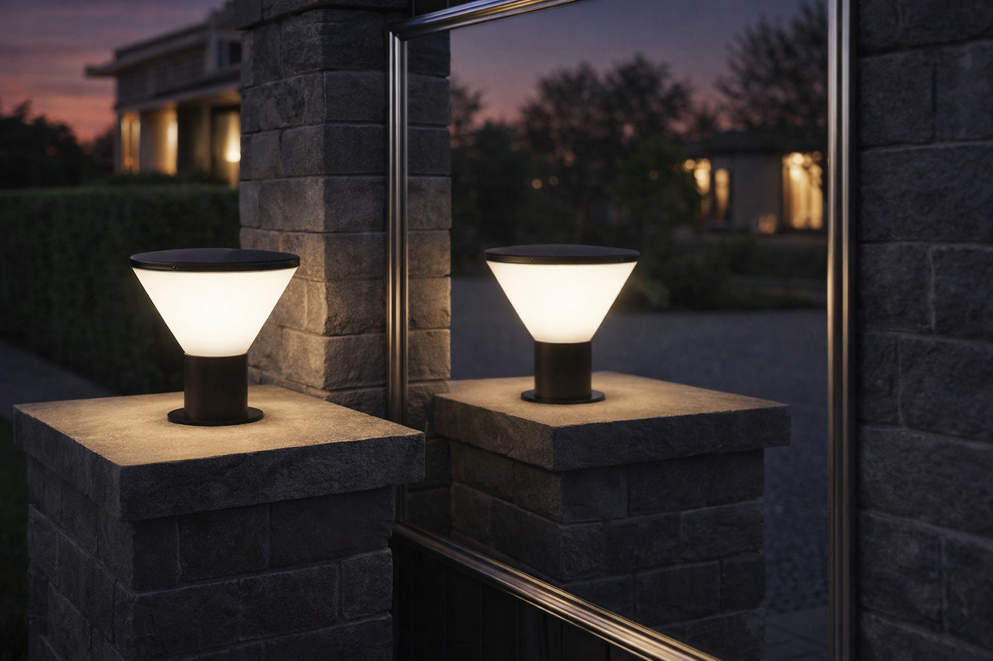 HDC Modern Black Finish, Water-Resistant Outdoor LED Gate Light for Courtyard Door Decorative Lamp