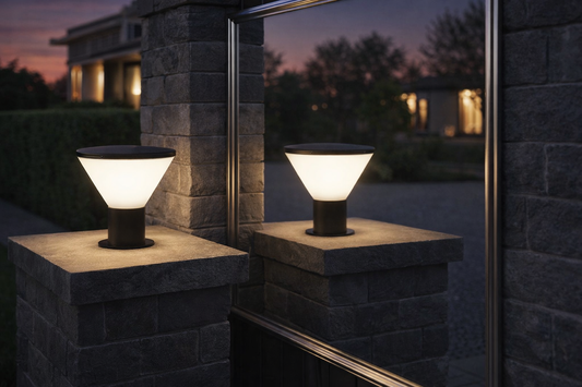 HDC Modern Black Finish, Water-Resistant Outdoor LED Gate Light for Courtyard Door Decorative Lamp