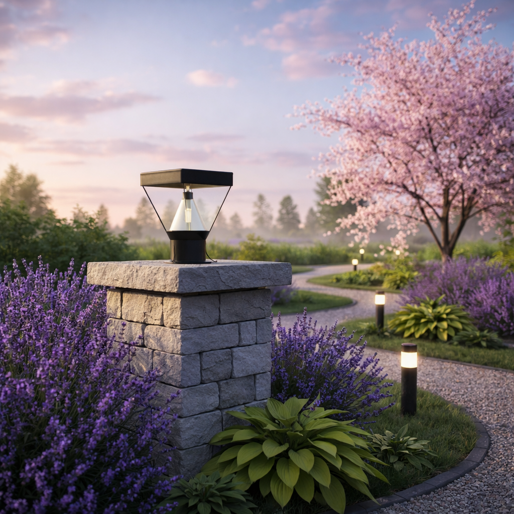 HDC Modern Black Finish, Weather-Resistant Outdoor LED Gate Light with Square Top for Garden & Pathway Light