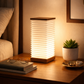 HDC Spiral Fold Paper Table Lamp with Wooden Base | Modern Ambient Decorative Lamp for Bedroom, Living Room & Console