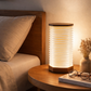 HDC Spiral Fold Paper Table Lamp with Wooden Base | Modern Ambient Decorative Lamp for Bedroom, Living Room & Console