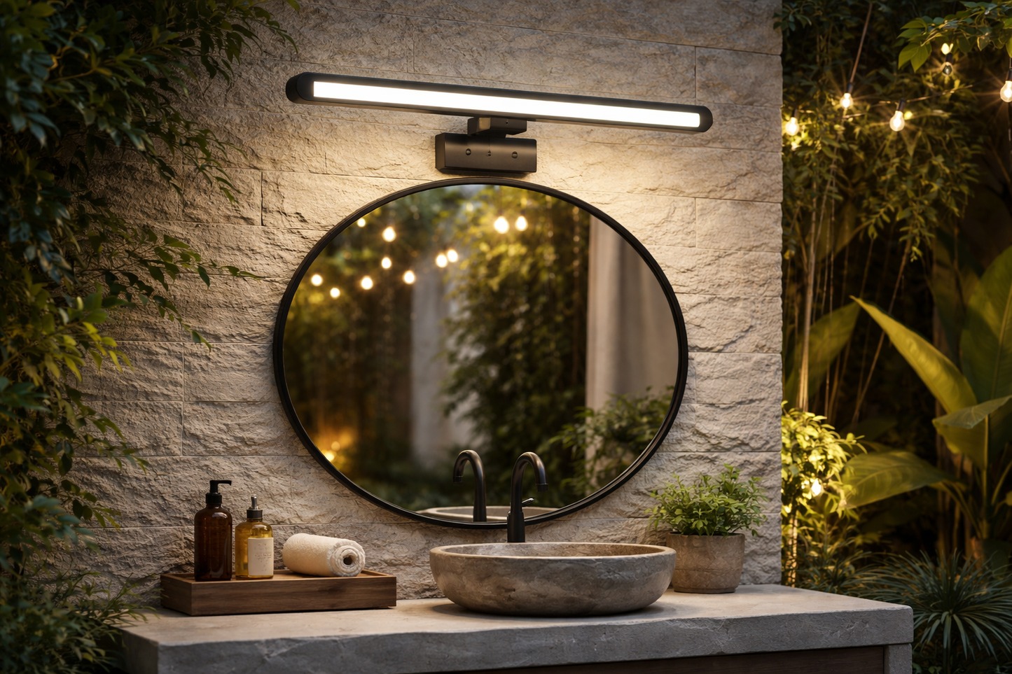 HDC Black Finish Metal Body 3 Step Color Picture Light, Bathroom Vanity Led Mirror Light (Warm White,White,Neutral White)