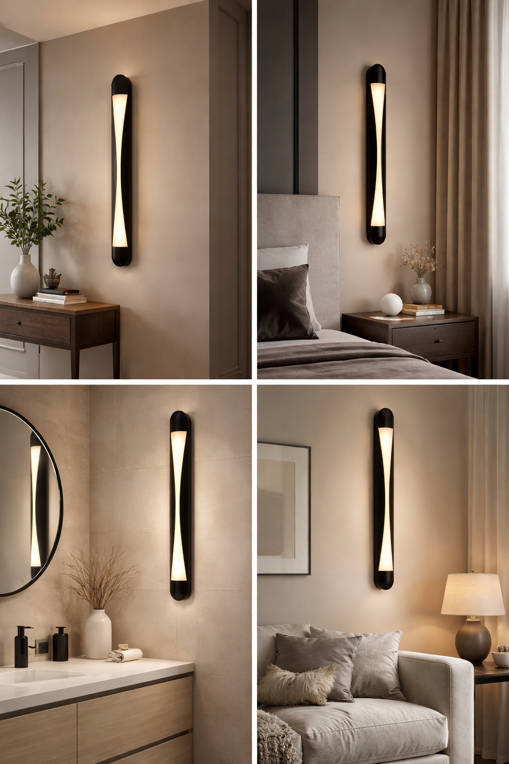 HDC Luxury Black LED Wall Light for Bedroom, Living Room & Hotel Décor