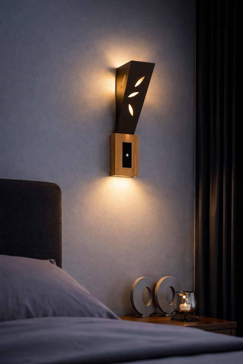 HDC Touch Sensor LED iDimmable Modern Wall Lamp with Touch Control | Warm White Ambient Lighting for Bedroom, Living Room & Hotel Decor