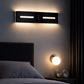 HDC Modern Matte Black Finish Touch Sensor LED Contemporary Indoor Wall Lamp