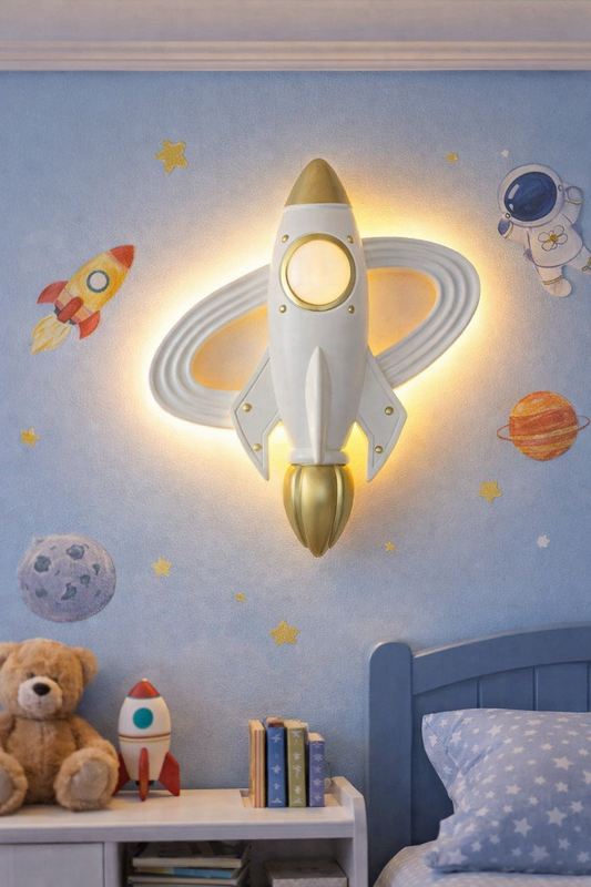 Hdc Kids Rocket LED Wall Light – Modern Space Theme Decorative Wall Lamp