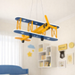 Hdc Retro Airplane Chandelier Boy Bedroom Children's Room Lamp American Creative Led Iron Fighter Kids Room Chandelier