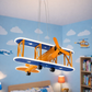 Hdc Retro Airplane Chandelier Boy Bedroom Children's Room Lamp American Creative Led Iron Fighter Kids Room Chandelier