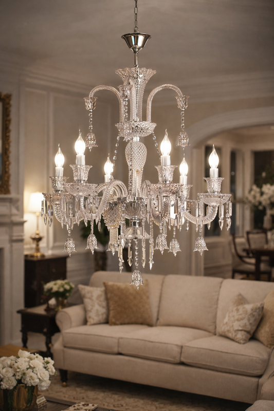 Hdc 6 Lights  Glass Italian Chandelier Ceiling Lights Hanging - Warm White