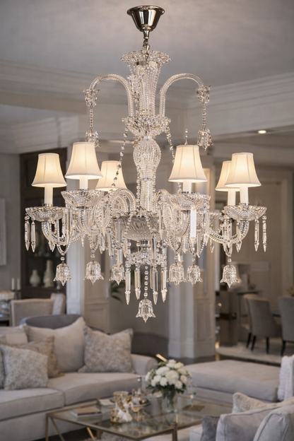 Hdc 6 Lights  Glass Italian Chandelier Ceiling Lights Hanging - Warm White