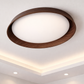 Hdc Modern Wooden Ring Flush Mount Ceiling Light – Minimalist LED Ceiling Lamp for Living Room & Bedroom