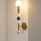 HDC Luxury Gold Body Glass Ball Hanging Wall Light for Living Room